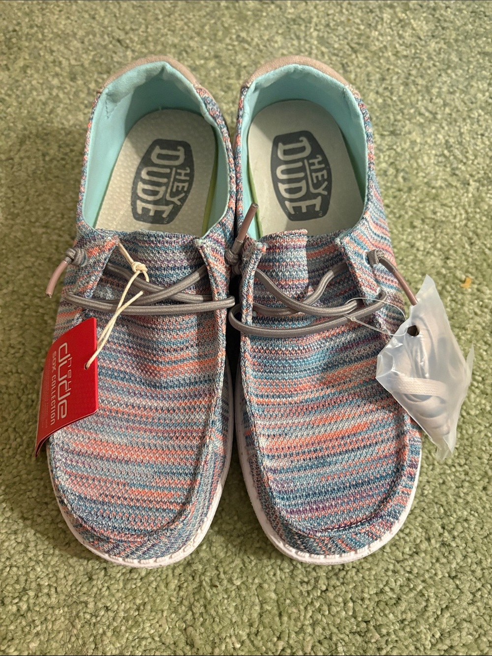 Hey Dude Pastel Striped Knit Slip-On Shoes